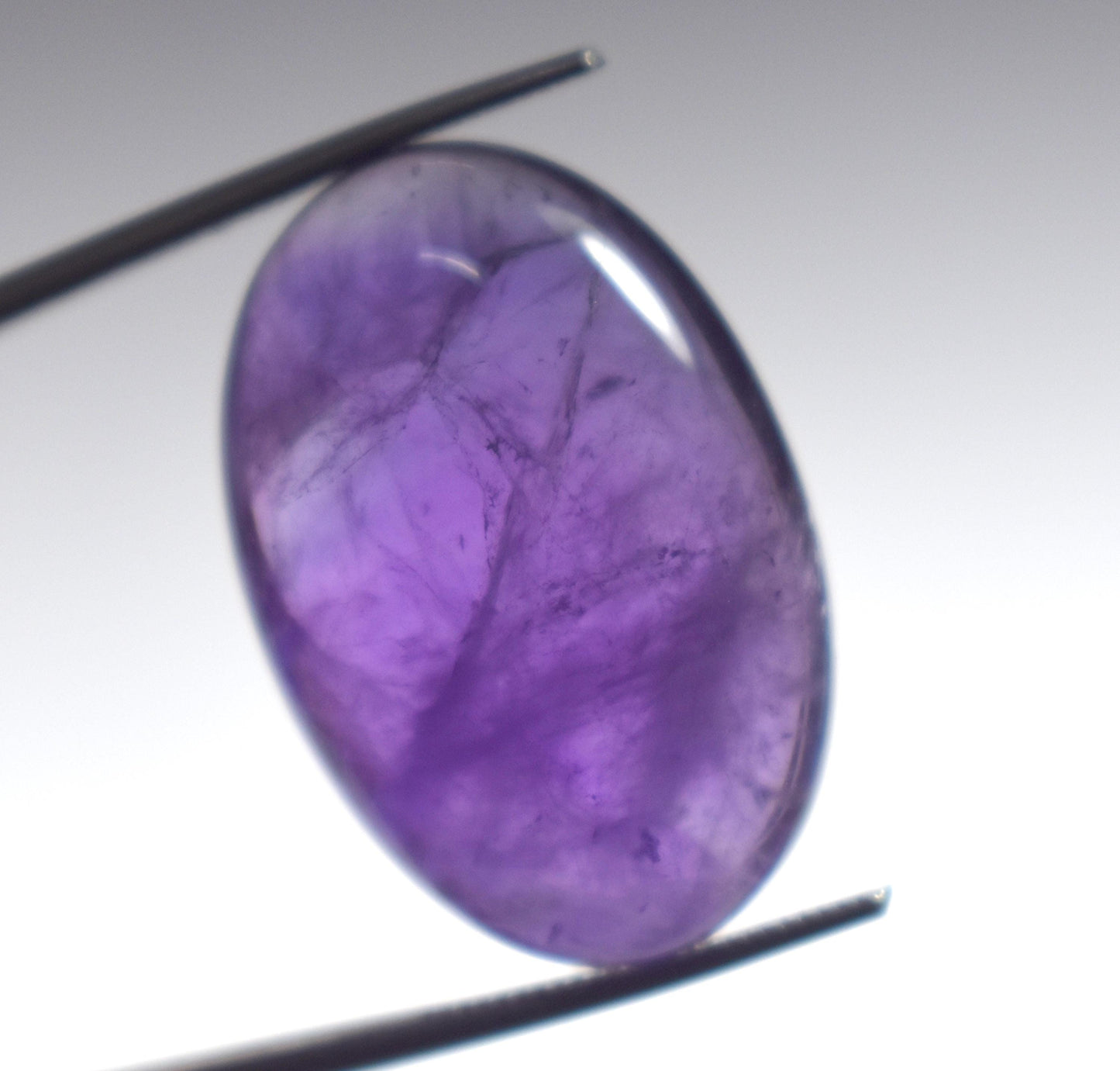 Genuine & 100% Natural Purple Amethyst, Oval Smoothies Cabochon Loose Gemstone, 31.00 Carat, Size-17.5x26x9.5mm, For Jewelry Making,