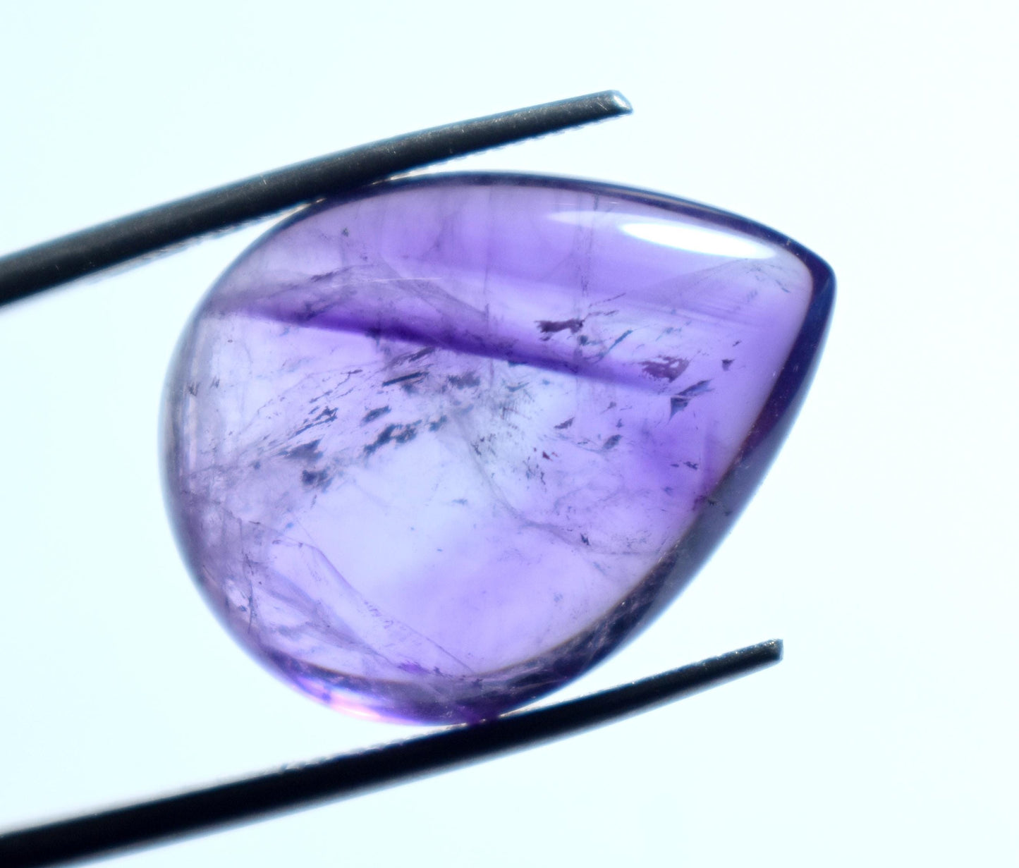 Genuine & 100% Natural Purple Amethyst, Pear Smoothies Cabochon Loose Gemstone, 17.40 Carat, Size-18x21x8mm, For Jewelry Making,