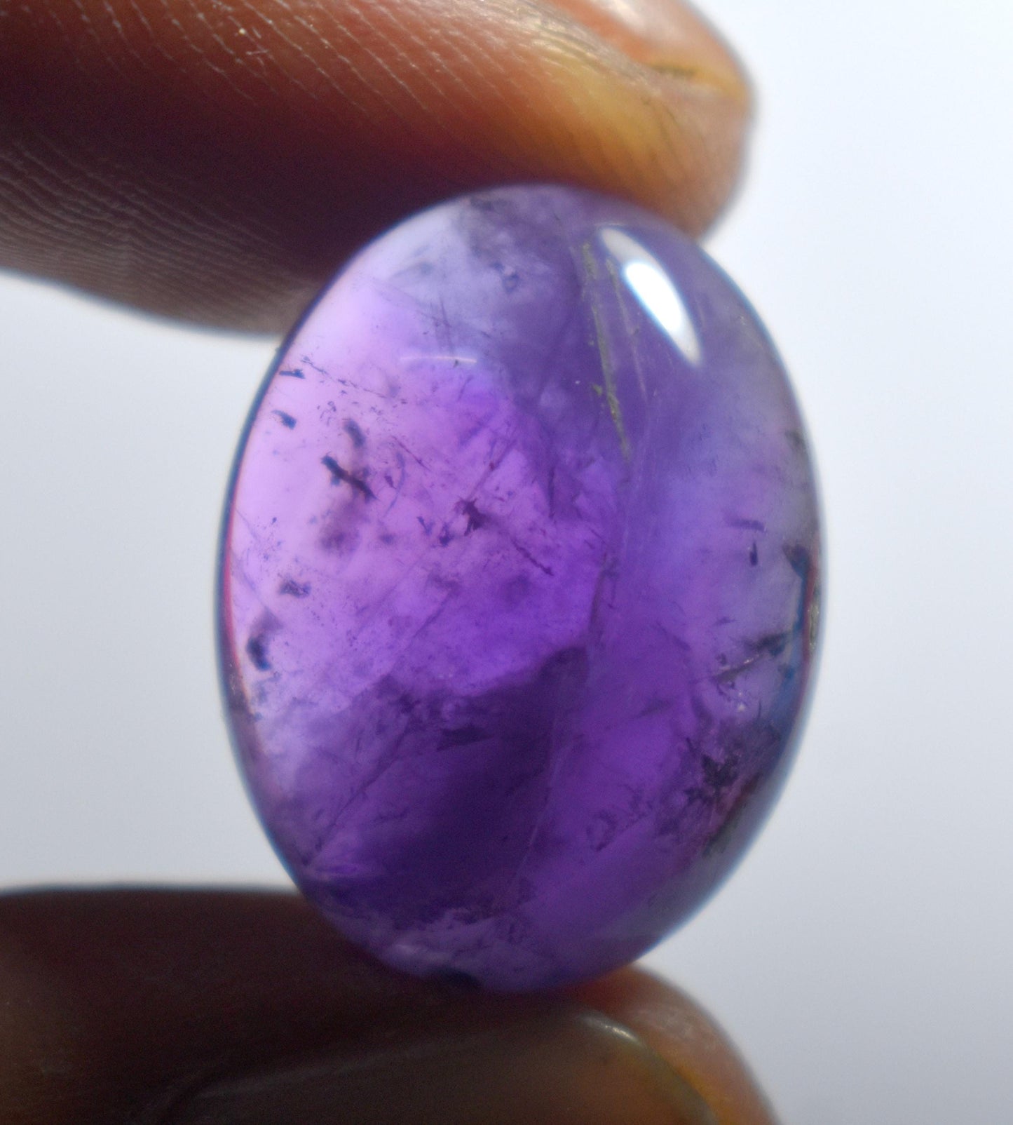 Amethyst, 100% Natural Purple Amethyst, Oval Smoothies Cabochon Loose Gemstone, 18.60 Carat, Size-16x20.5x8mm, For Jewelry Making,