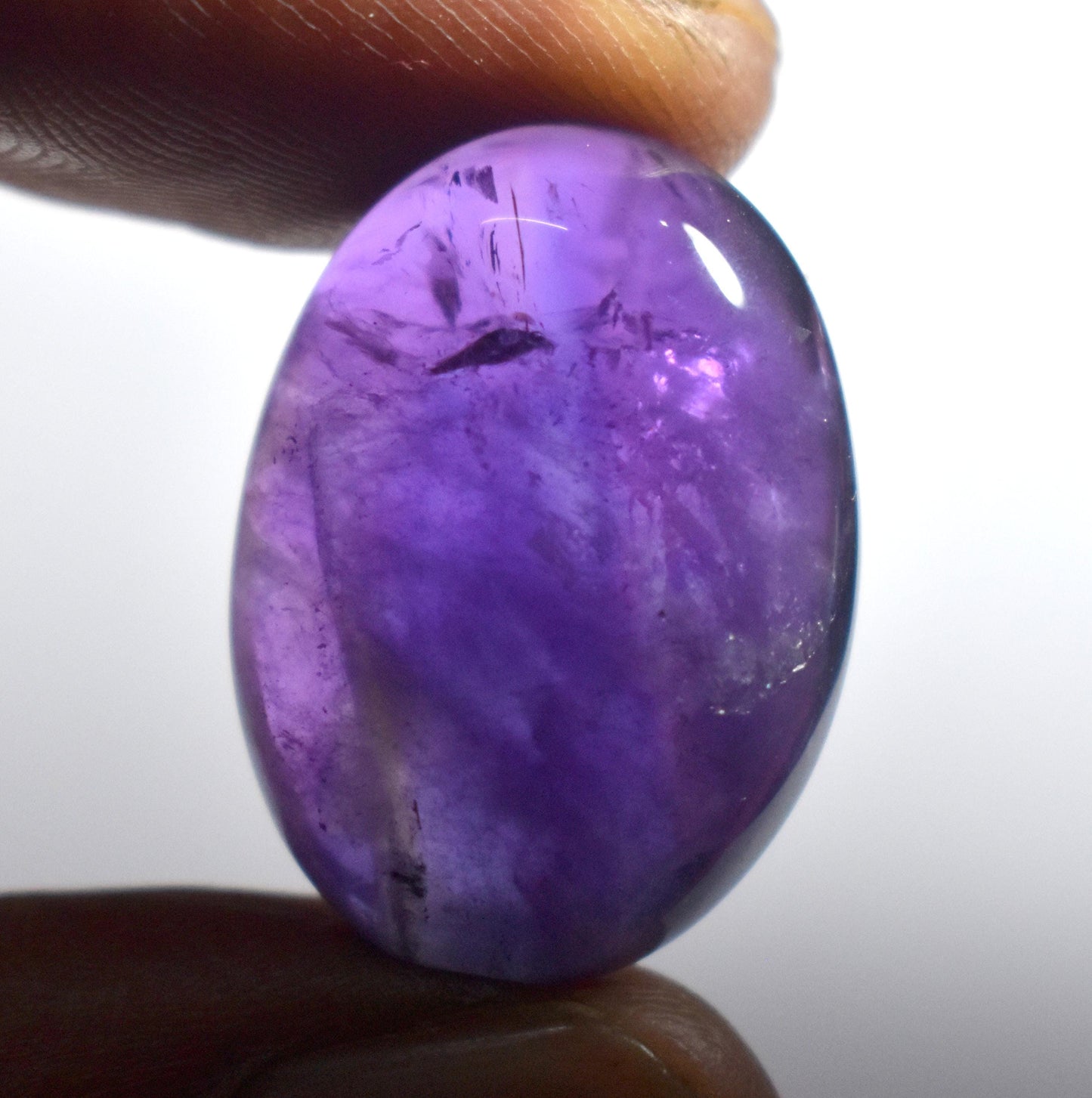 Genuine & 100% Natural Purple Amethyst, Oval Smoothies Cabochon Loose Gemstone, 35.00 Carat, Size-19x26x10mm, For Jewelry Making,