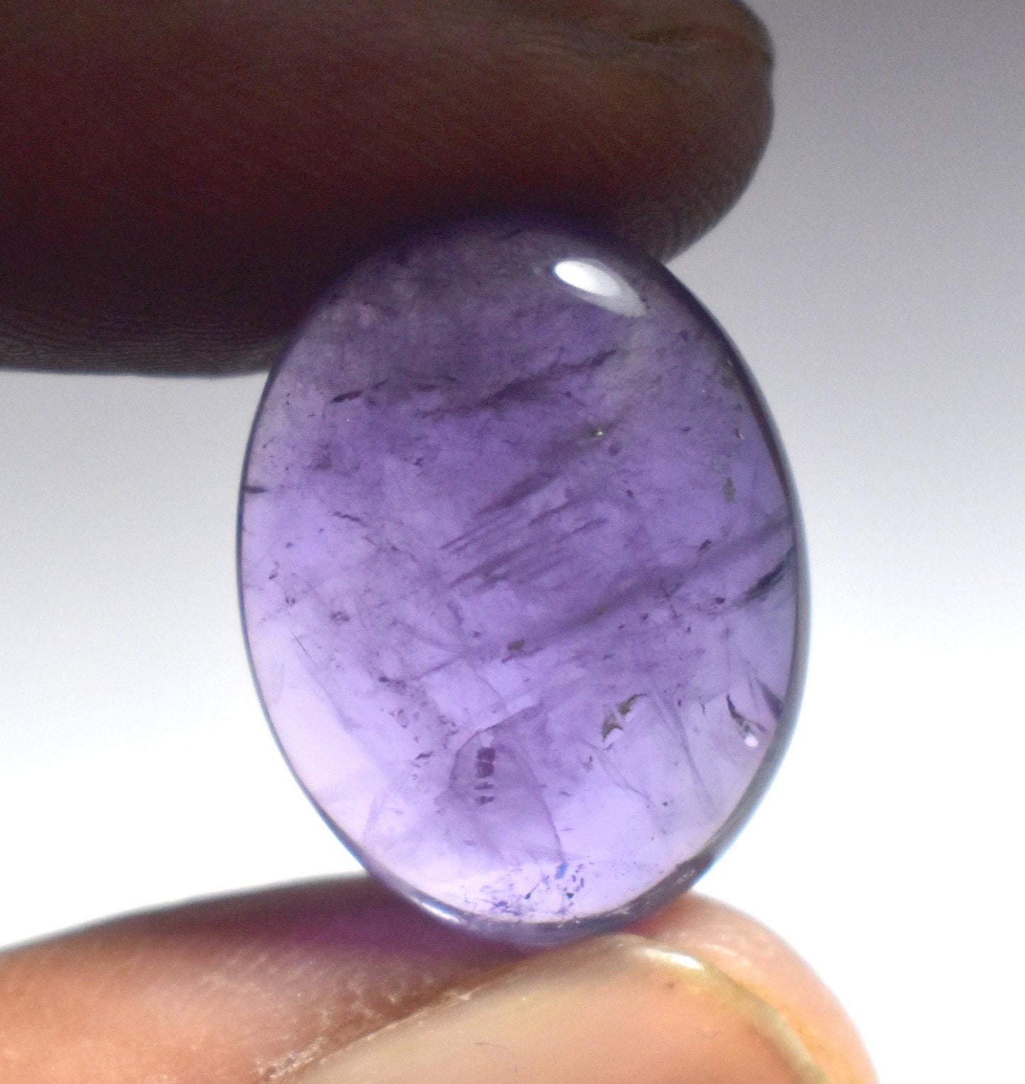 Amethyst, 100% Natural Purple Amethyst, Oval Smoothies Cabochon Loose Gemstone, 19.10 Carat, Size-15x20x6.5mm, For Jewelry Making,