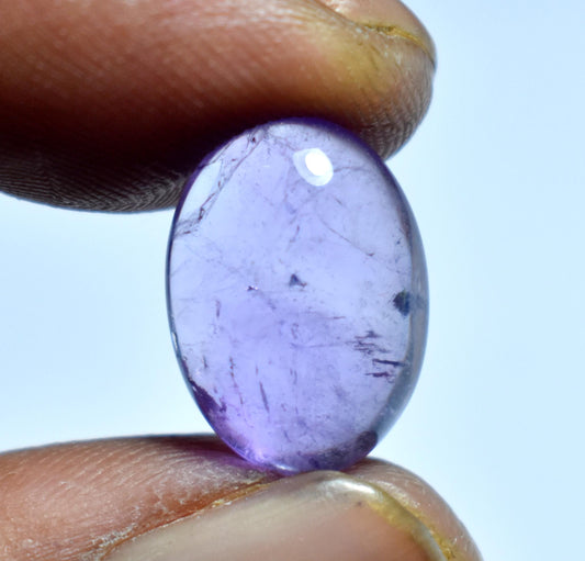 Genuine & 100% Natural Purple Amethyst, Oval Smoothies Cabochon Loose Gemstone, 6.50 Carat, Size-11x15.5x6mm, For Jewelry Making,