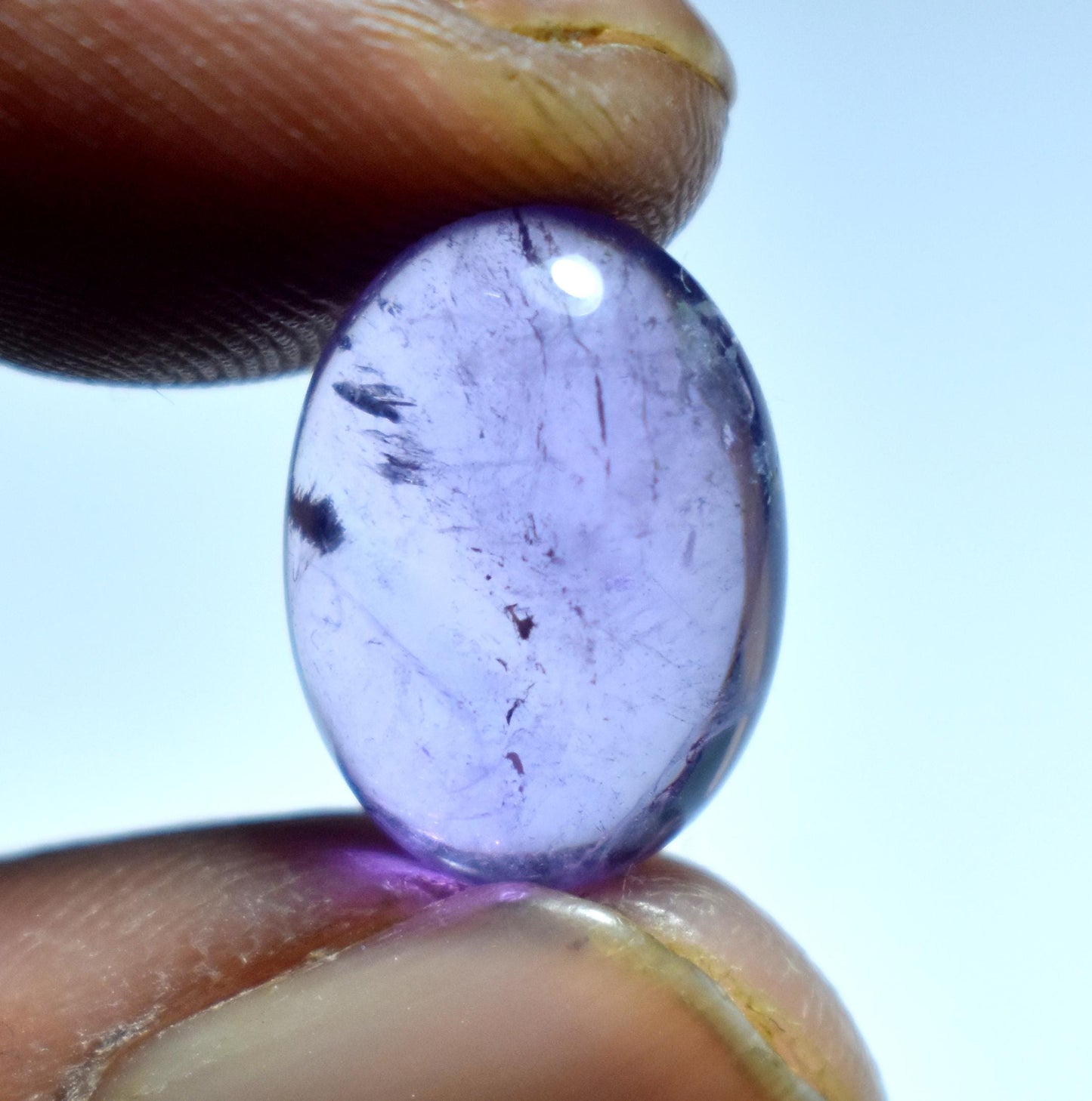 Genuine & 100% Natural Purple Amethyst, Oval Smoothies Cabochon Loose Gemstone, 6.50 Carat, Size-11x15.5x6mm, For Jewelry Making,