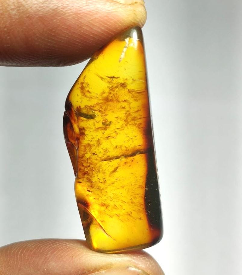 100% Natural Baltic Amber, Welo Polish Rough Amber Gemstone, 21.00 Carat, Size-37x14x12mm, For Home Decor, Amber Healing Gifts,