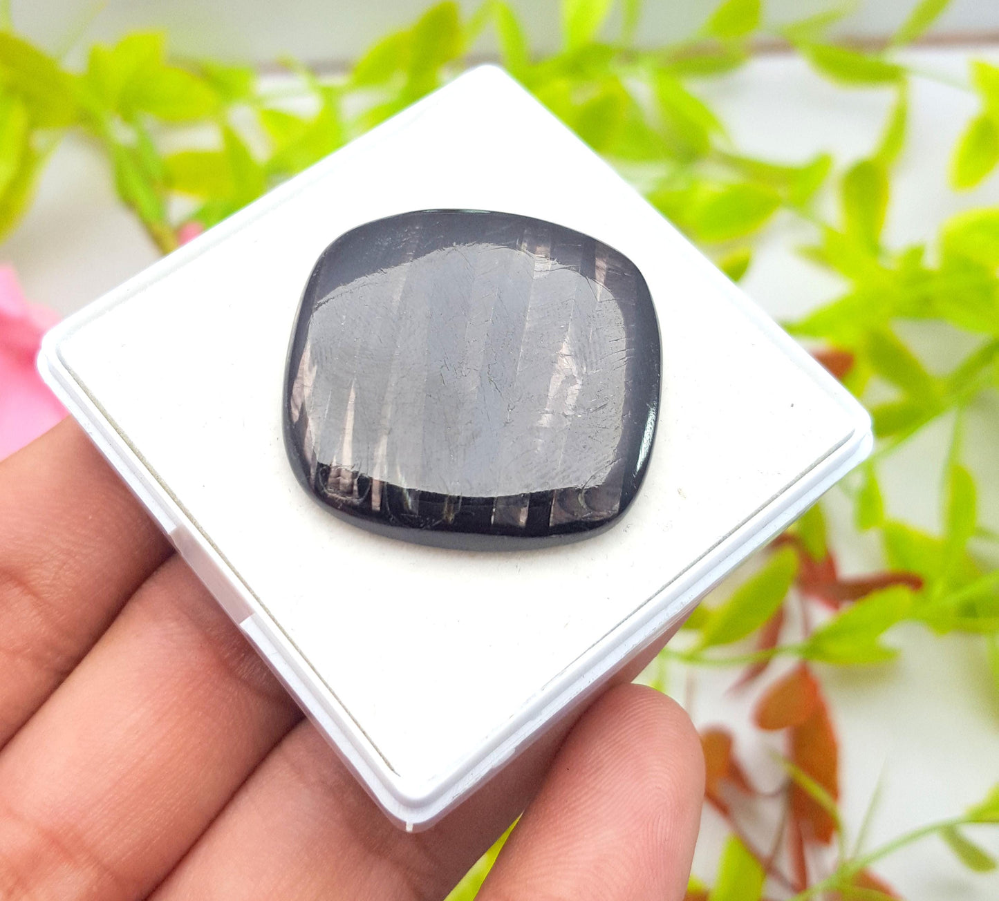 100% Natural Hyper Steen, Cushion Smooth Cabochon Loose Gemstone, 55.24 Carat, Size-30x30x4mm, For Jewelry Making,