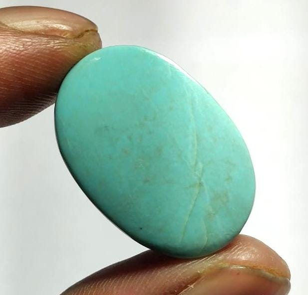 Turquoise, 100% Natural Arizona Turquoise, Oval Smoothies Cabochon Loose Gemstone, 27.25 Carat, Size-18.5x26x6.5mm, For Jewelry Making