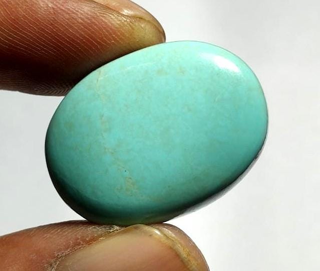 100% Natural Arizona Turquoise, Oval Smoothies Cabochon Loose Gemstone, 28.10 Carat, Size-20X26.5X6.5MM, For Jewelry Making