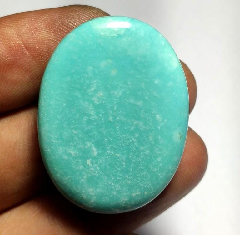 Genuine & 100% Natural Arizona Turquoise, Oval Smoothies Cabochon Loose Gemstone, 65.50 Carat, Size-26x35x9mm, For Jewelry Making