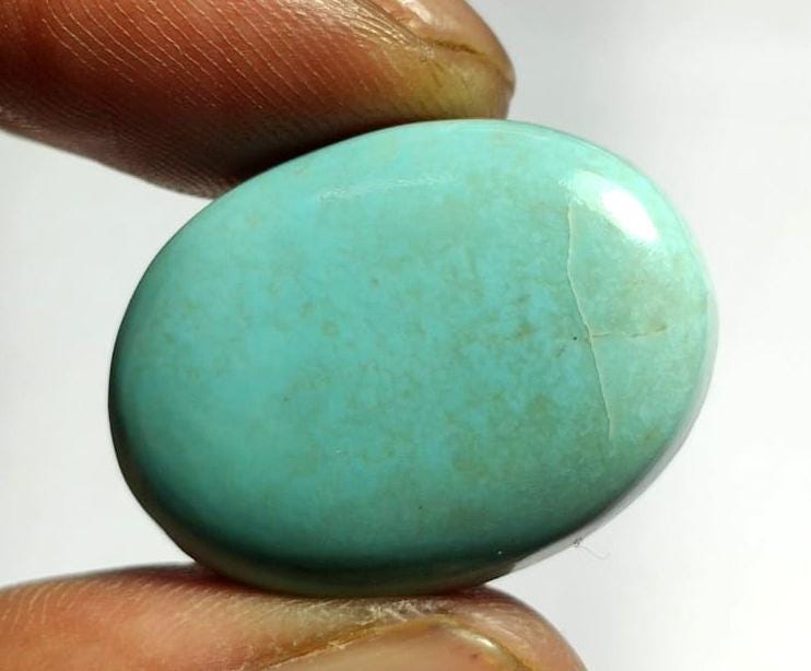 Genuine & 100% Natural Arizona Turquoise, Oval Smoothies Cabochon Loose Gemstone, 22.70 Carat, Size-20x26.5x5.5mm, For Jewelry Making,