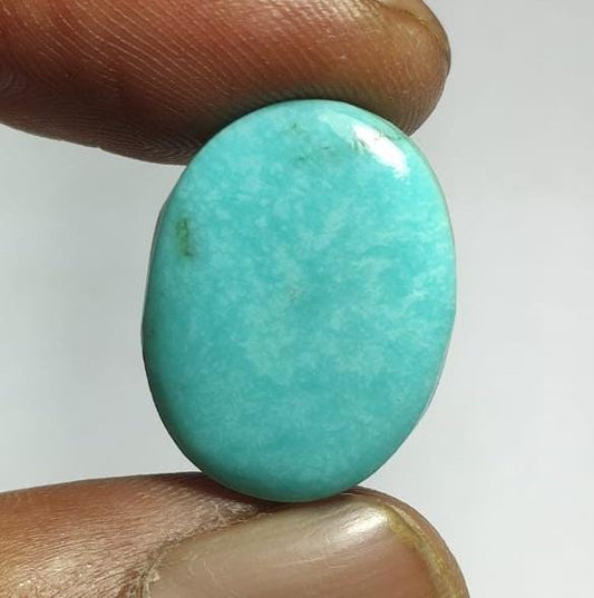 100% Natural Arizona Turquoise, Oval Smoothies Cabochon Loose Gemstone, 20.10 Carat, Size-16x21x6.5mm, For Jewelry Making,