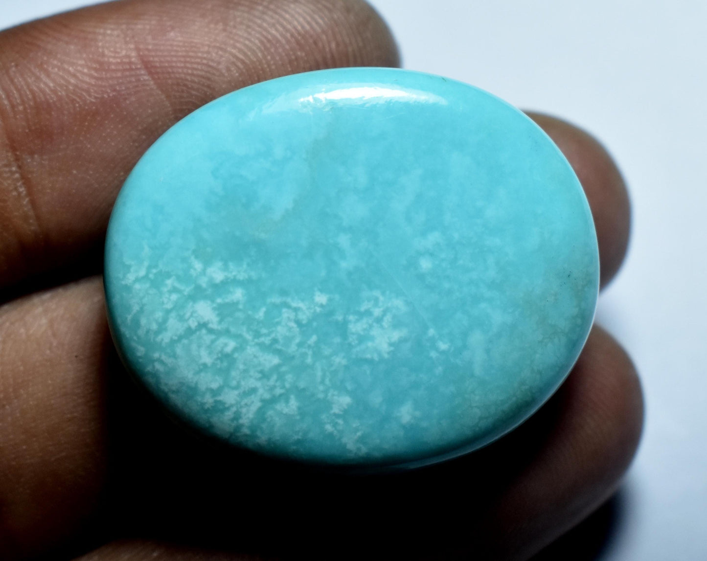 Huge Size, 100% Natural Arizona Turquoise, Oval Smoothies Cabochon Loose Gemstone, 62.60 Carat, Size-25x30.5x8.5mm, For Jewelry Making,