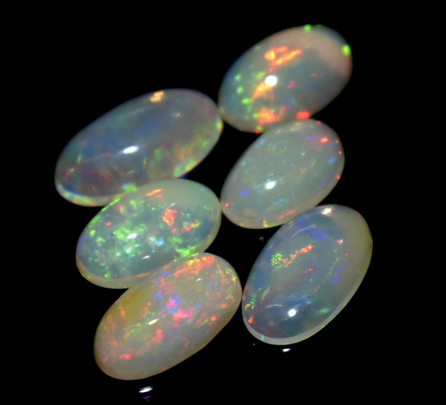 Genuine & 100% Natural Ethiopian Opal, Oval Welo Fire Cabochon Gemstone Lot, 9.50 Ct, Size-13x7x4mm To 11x7x4.5mm, For Jewelry Making, PC-6