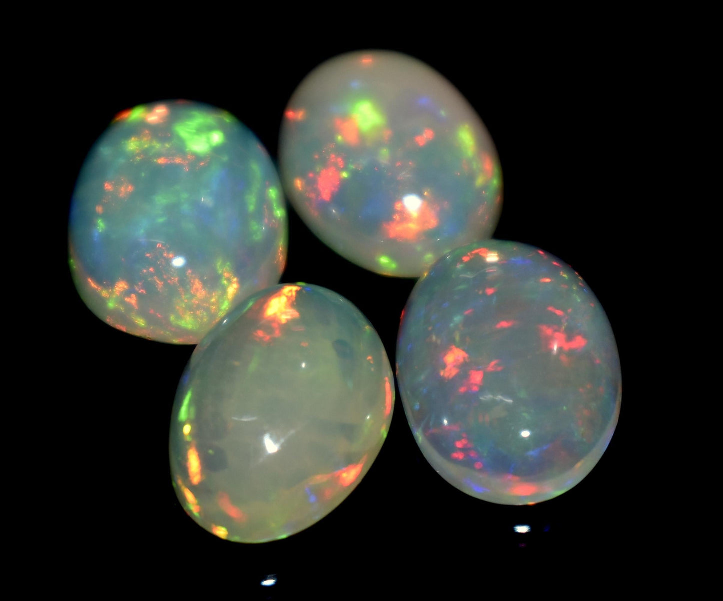 Genuine & 100% Natural Ethiopian Opal, Oval Welo Fire Cabochon Gemstone Lot, 6.80 Ct, Size-11x8x3mm To 10x8x3.5mm, For Jewelry Making, PC-4