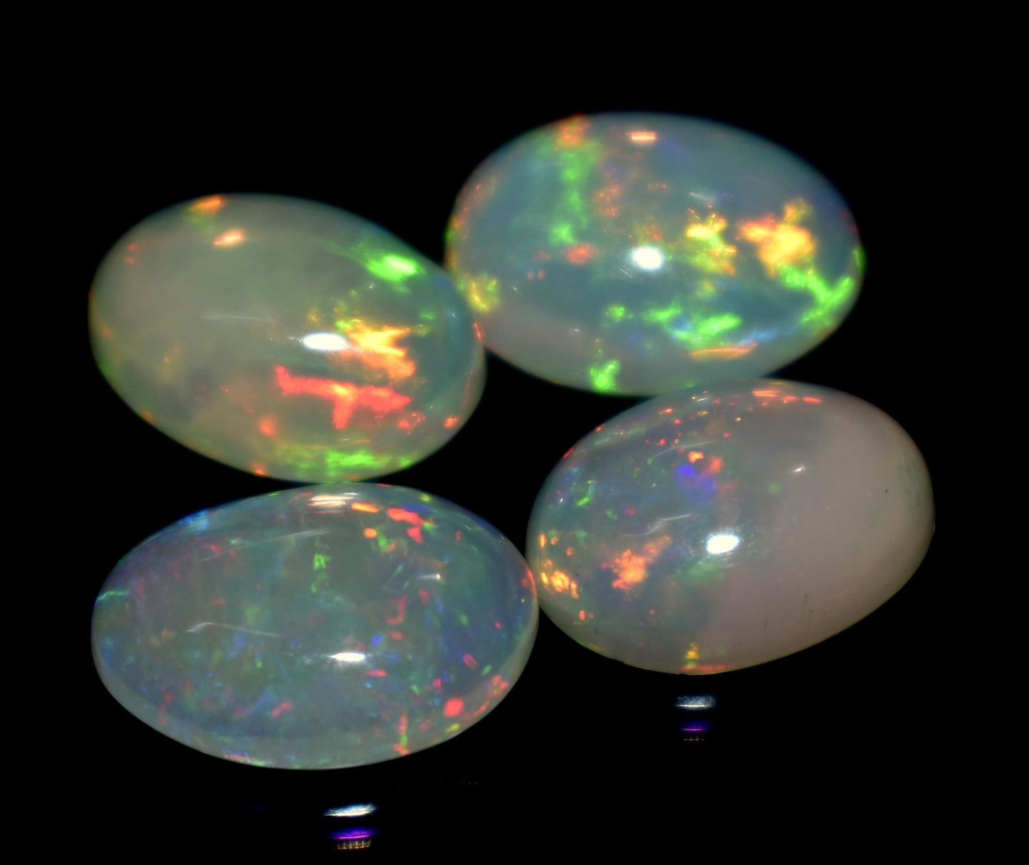 Genuine & 100% Natural Ethiopian Opal, Oval Welo Fire Cabochon Gemstone Lot, 6.80 Ct, Size-11x8x3mm To 10x8x3.5mm, For Jewelry Making, PC-4