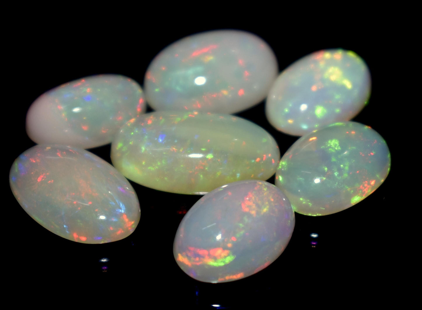 Genuine & 100% Natural Ethiopian Opal, Oval Welo Fire Cabochon Gemstone Lot, 12.90 Ct, Size-14x8x4mm To 10x7x3.5mm, For Jewelry Making, PC-4