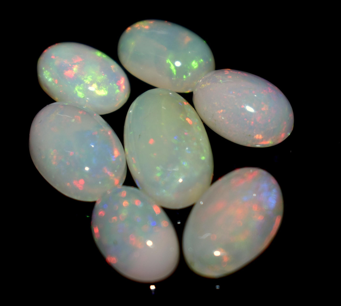 Genuine & 100% Natural Ethiopian Opal, Oval Welo Fire Cabochon Gemstone Lot, 12.90 Ct, Size-14x8x4mm To 10x7x3.5mm, For Jewelry Making, PC-4