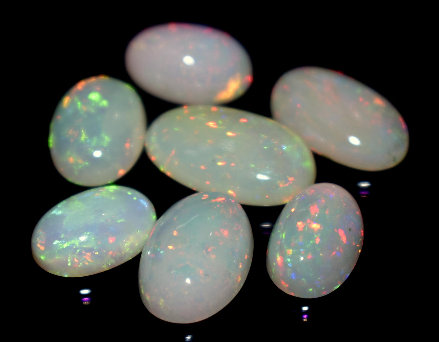 Genuine & 100% Natural Ethiopian Opal, Oval Welo Fire Cabochon Gemstone Lot, 12.90 Ct, Size-14x8x4mm To 10x7x3.5mm, For Jewelry Making, PC-4