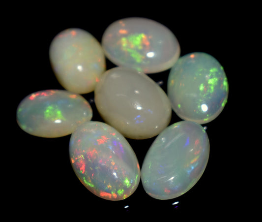 Genuine & 100% Natural Ethiopian Opal, Oval Welo Fire Cabochon Gemstone Lot, 13.20 Ct, Size-12x8x4mm To 10x7x3mm, For Jewelry Making, PC-7