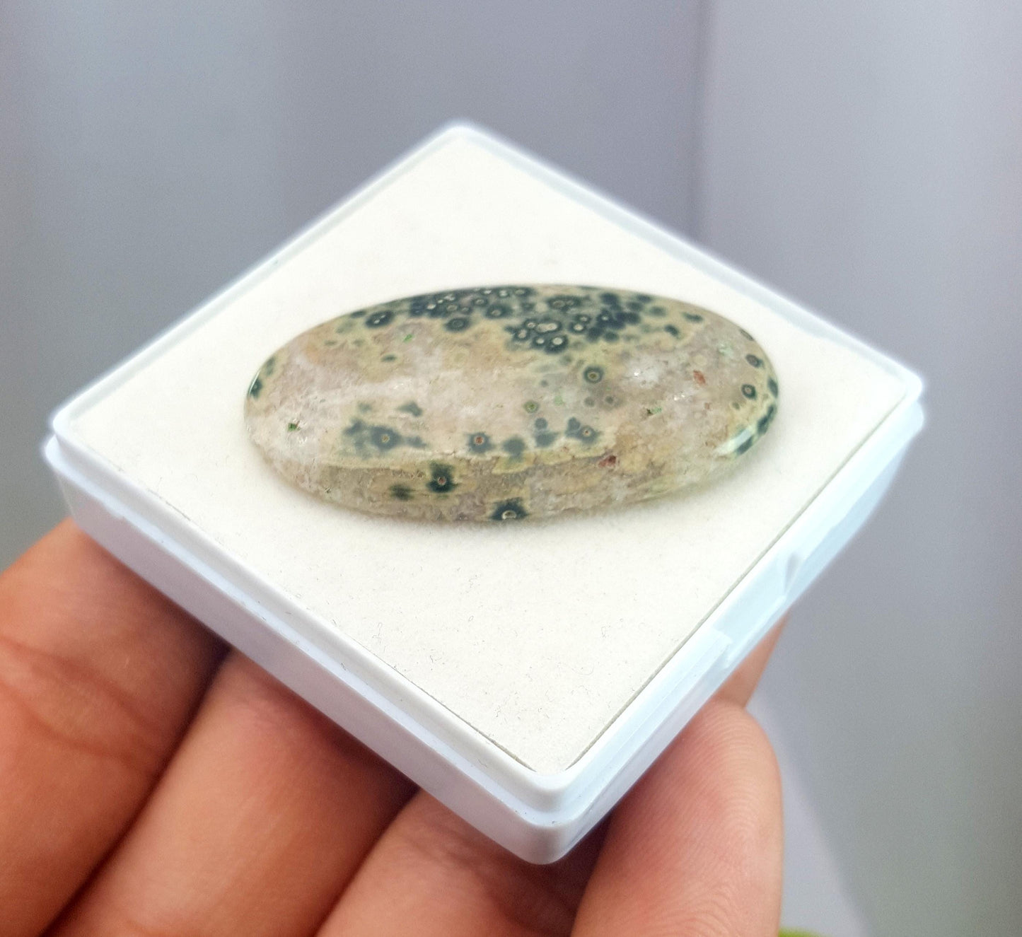 Jasper, Natural Ocean Jasper, Oval Smooth Cabochon Loose Gemstone, 39.90 Carat, Size-40x22x6mm, For Jewelry Making, PCS-1