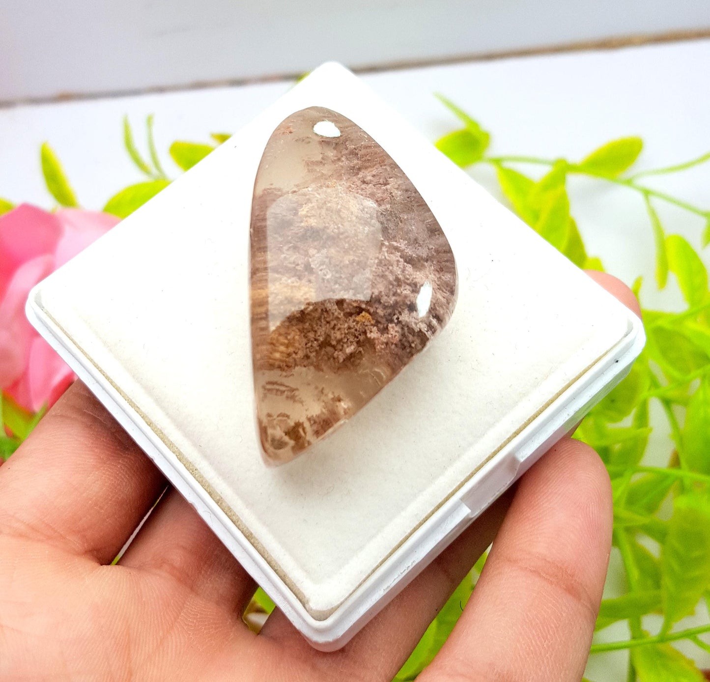 Quartz, Natural Garden Quartz, Fancy Shape Smooth Cabochon Loose Gemstone, 145.50 Carat, Size-26x49x6mm, Gift For Her, PC-1