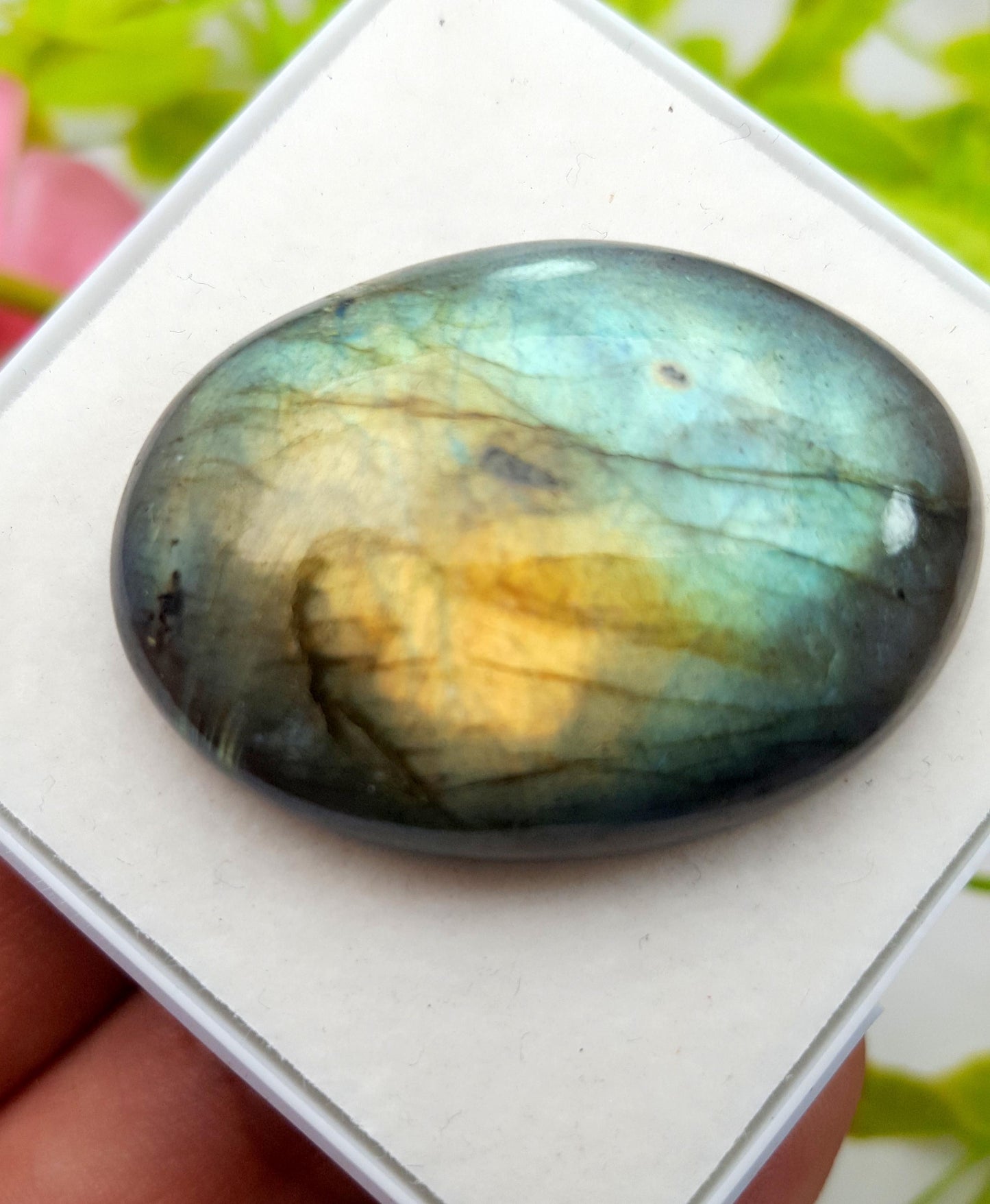 Labradorite, 100% Natural Multi Flashy Labradorite, Oval Smooth Cabochon Loose Gemstone, 78.50 Carat, Size-38x27x9mm, Gift For Her, PC-1