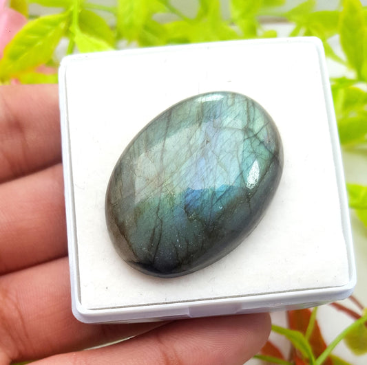 100% Natural Multi Labradorite, Oval Smooth Cabochon Loose Gemstone, 59.60 Carat, Size-36x26x8mm, Gift For Her, PC-1