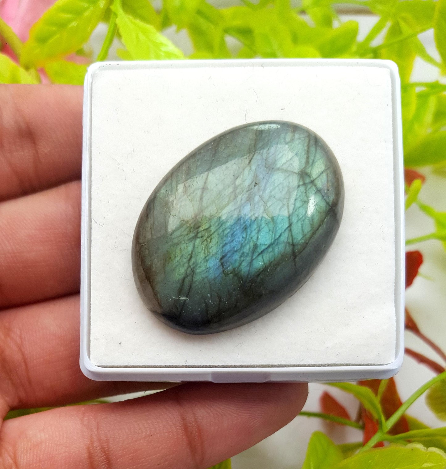 100% Natural Multi Labradorite, Oval Smooth Cabochon Loose Gemstone, 59.60 Carat, Size-36x26x8mm, Gift For Her, PC-1