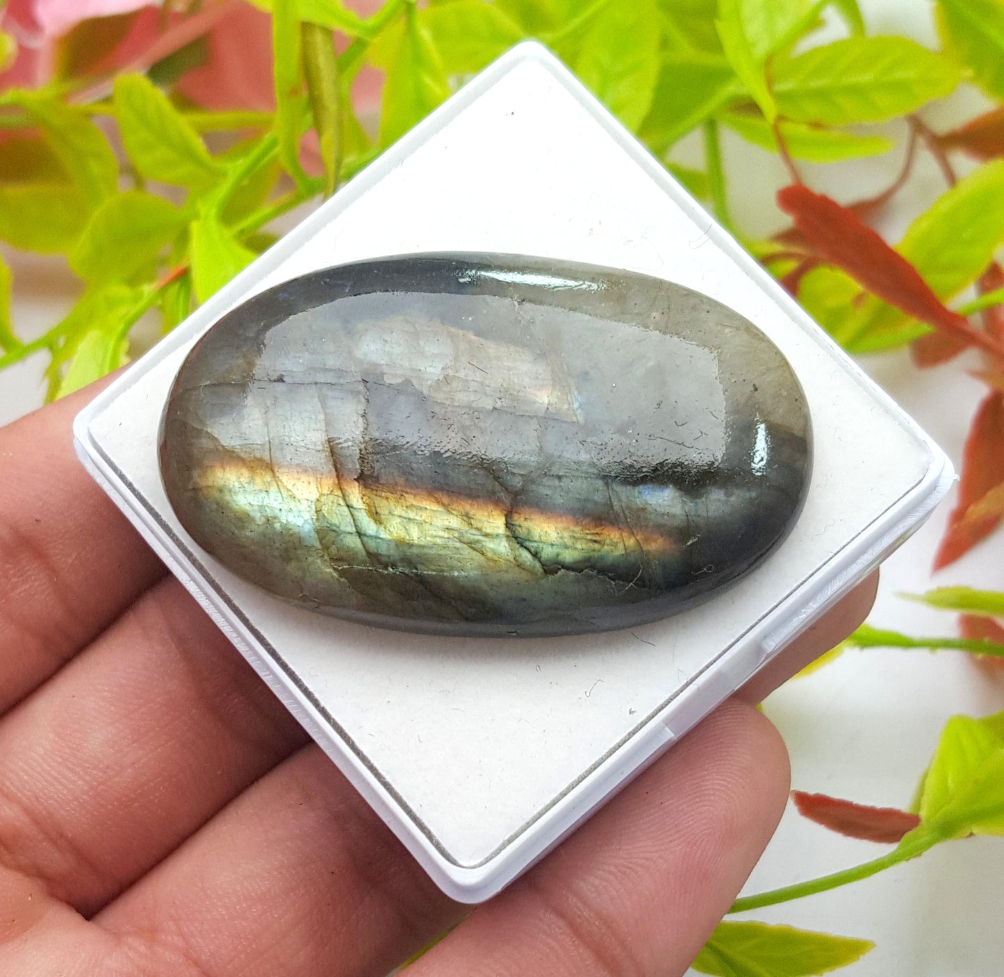 Labradorite, 100% Natural Multi Labradorite, Oval Smooth Cabochon Loose Gemstone, 106.60 Carat, Size-48x30x8mm, Gift For Her, PC-1