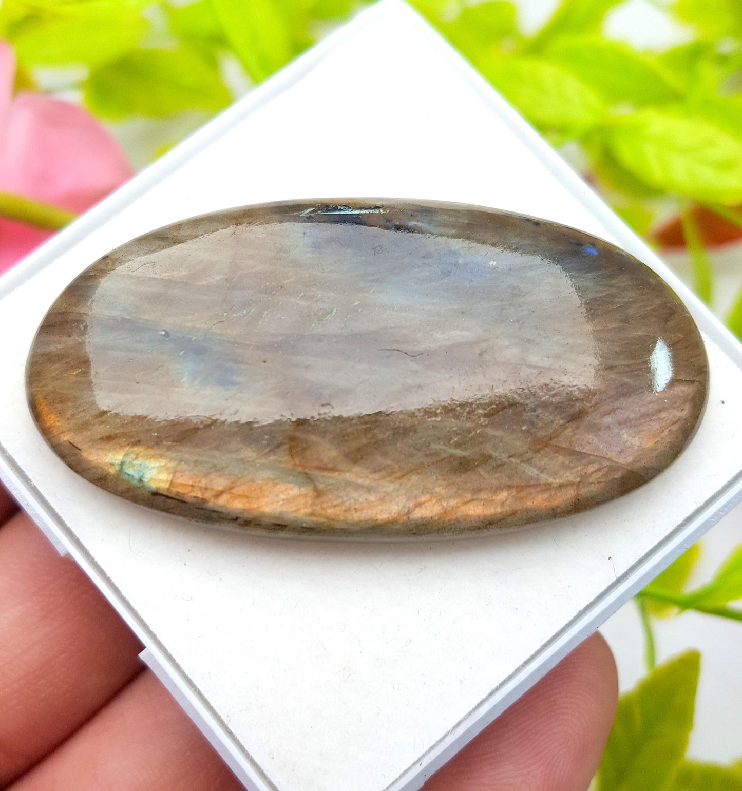 100% Natural Multi Labradorite, Oval Smooth Cabochon Loose Gemstone, 71.65 Carat, Size-51x27x6mm, Gift For Her, PC-1