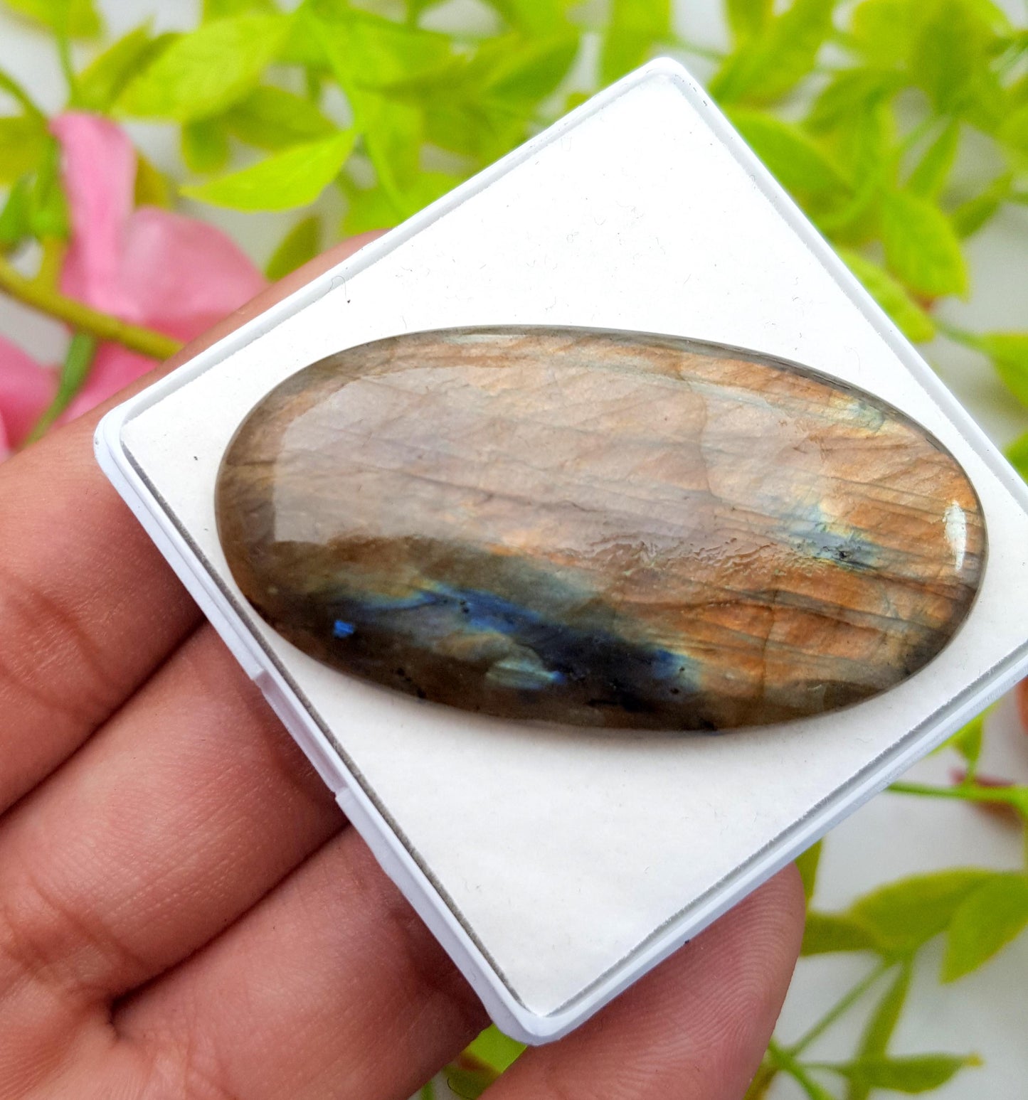 100% Natural Multi Labradorite, Oval Smooth Cabochon Loose Gemstone, 71.65 Carat, Size-51x27x6mm, Gift For Her, PC-1