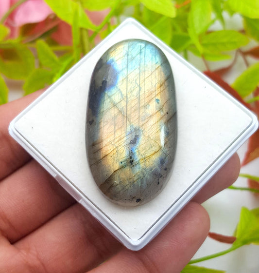 Labradorite, 100% Natural Multi Labradorite, Oval Smooth Cabochon Loose Gemstone, 108.15 Carat, Size-48x25x10, Gift For Her, PC-1