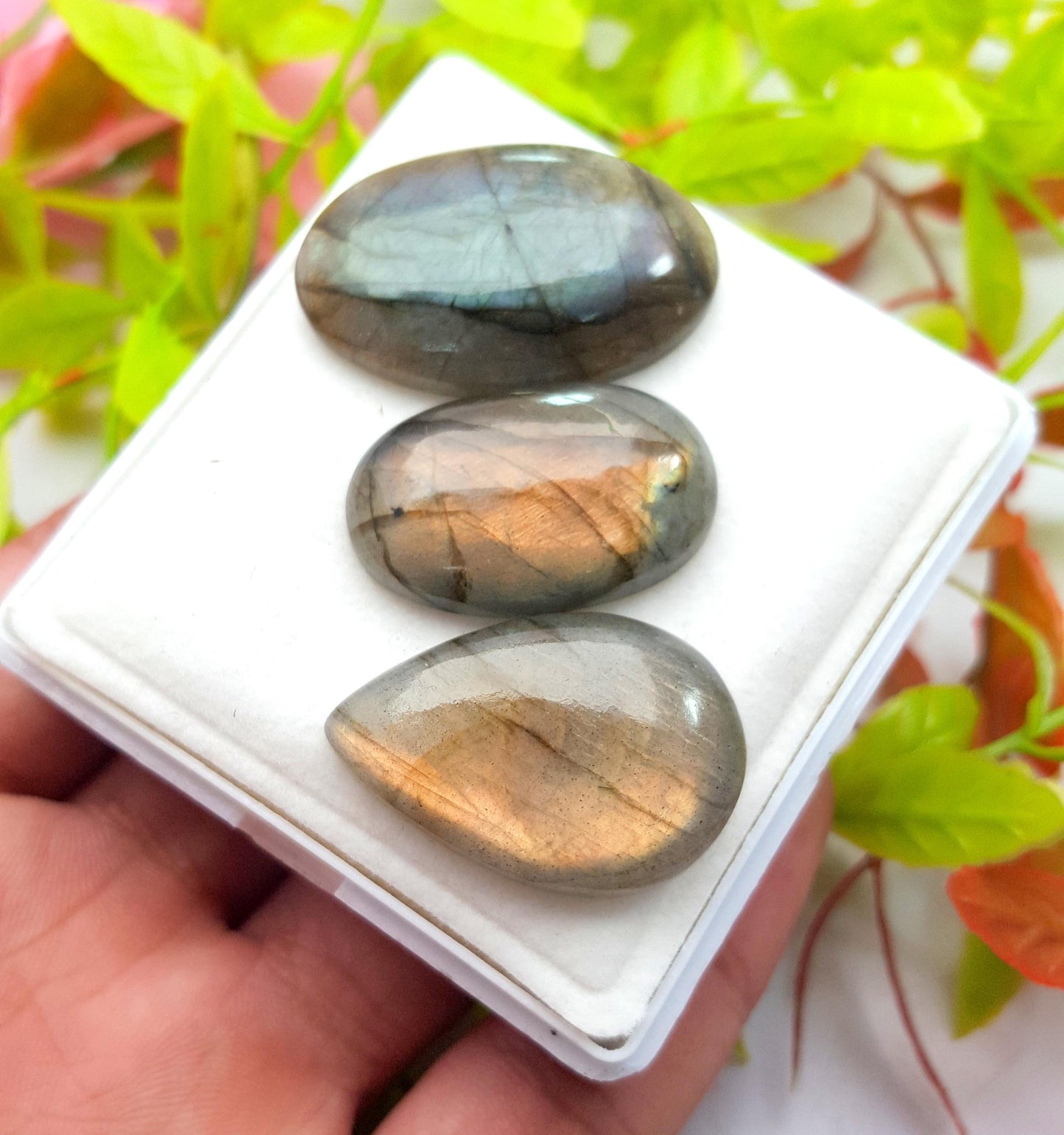 100% Natural Multi Labradorite, Mix Shape Smooth Cabochon Gemstone Lot, 85.60 Carat, Size-34x30x6mm To 28x17x6mm, Gift For Her, PC-3