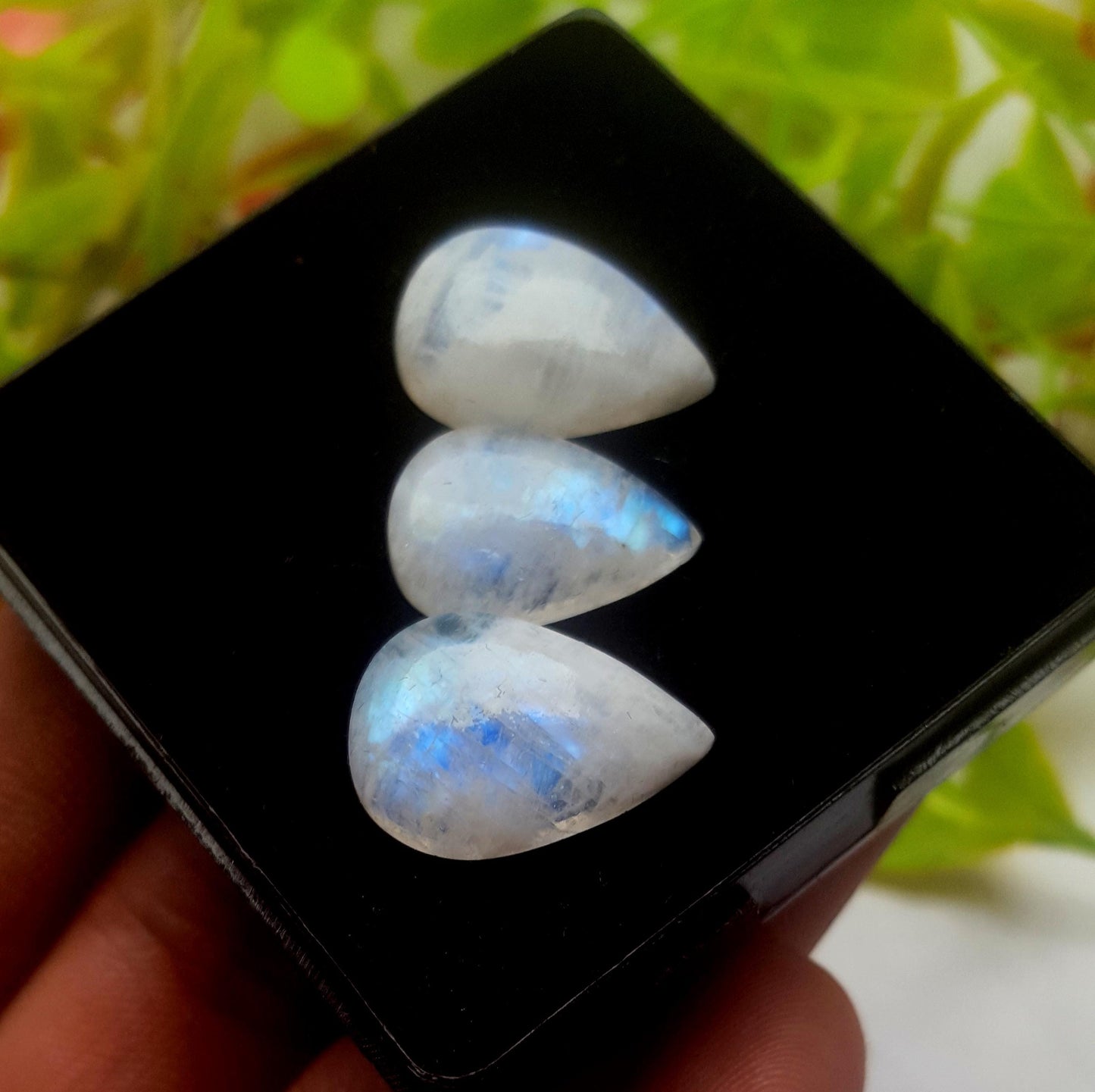 Moonstone, Natural Rainbow Moonstone, Pear Smooth Cabochon Gemstone Lot, 23.00 Carat, Size-19x13x5mm To 16x11x5mm, Gift For Her, PC-3