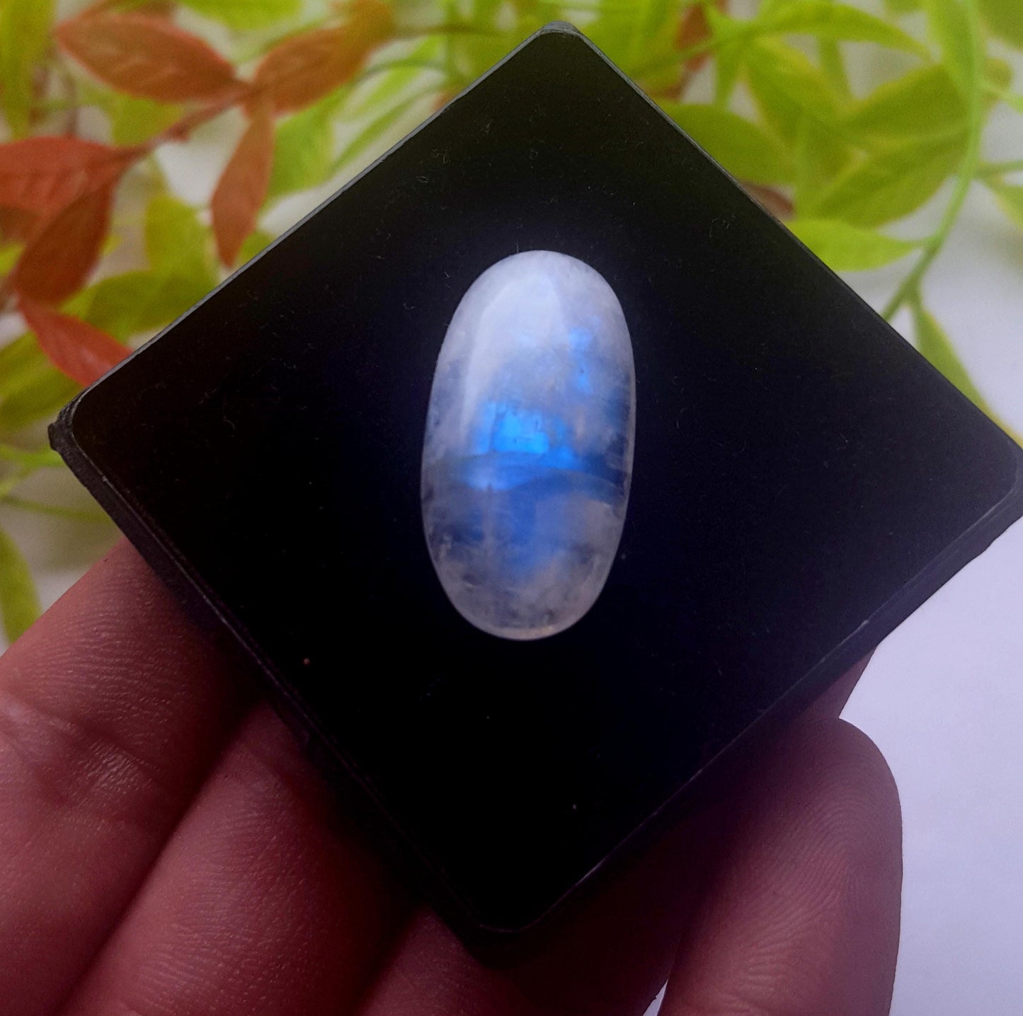 Moonstone, Natural Rainbow Moonstone, Oval Smooth Cabochon Loose Gemstone, 24.10 Carat, Size-27x14x7mm, Gift For Her,