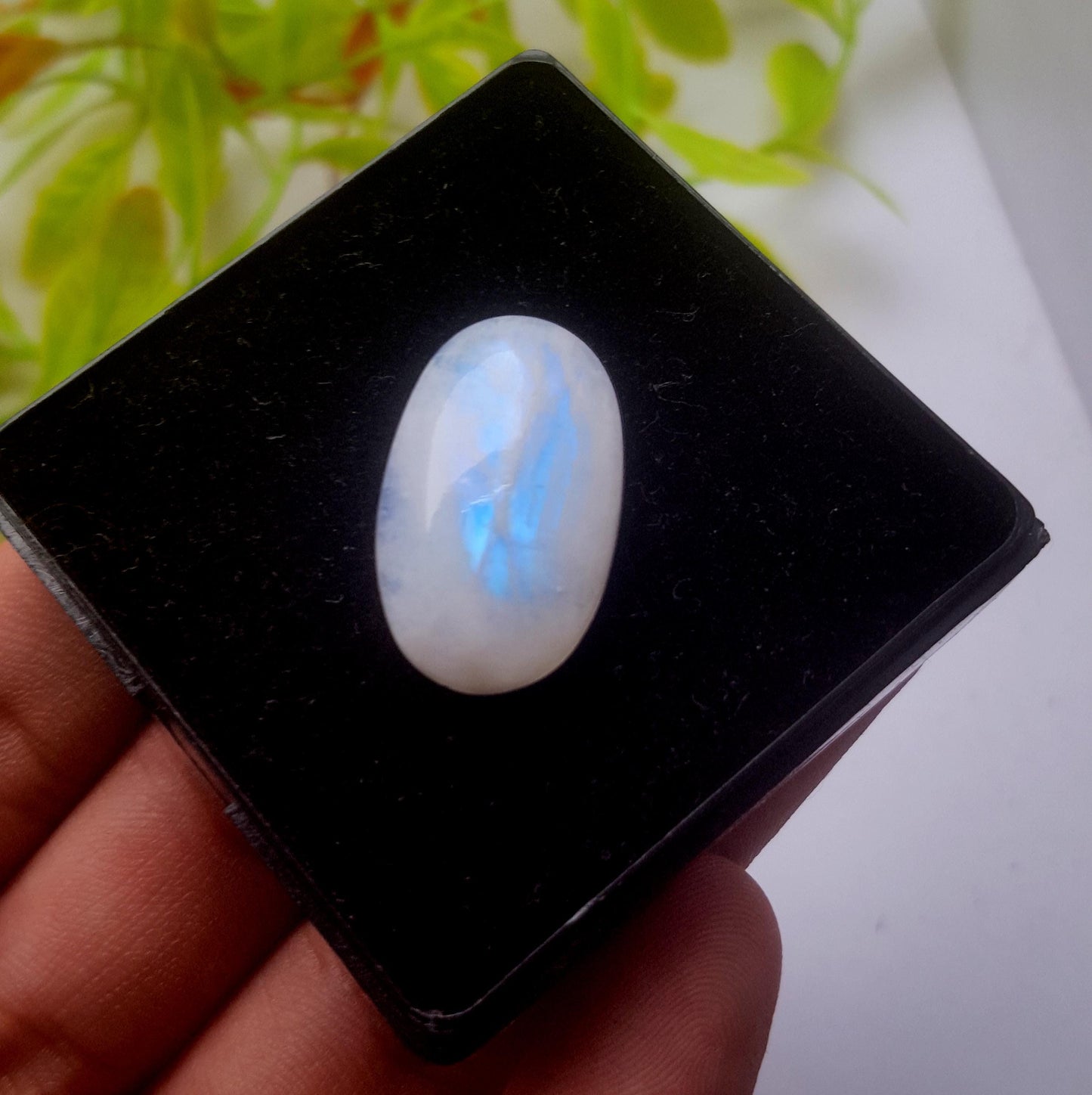 Moonstone, Natural Rainbow Moonstone, Oval Smooth Cabochon Loose Gemstone, 23.60 Carat, Size-24x15x7mm, Gift For Her,