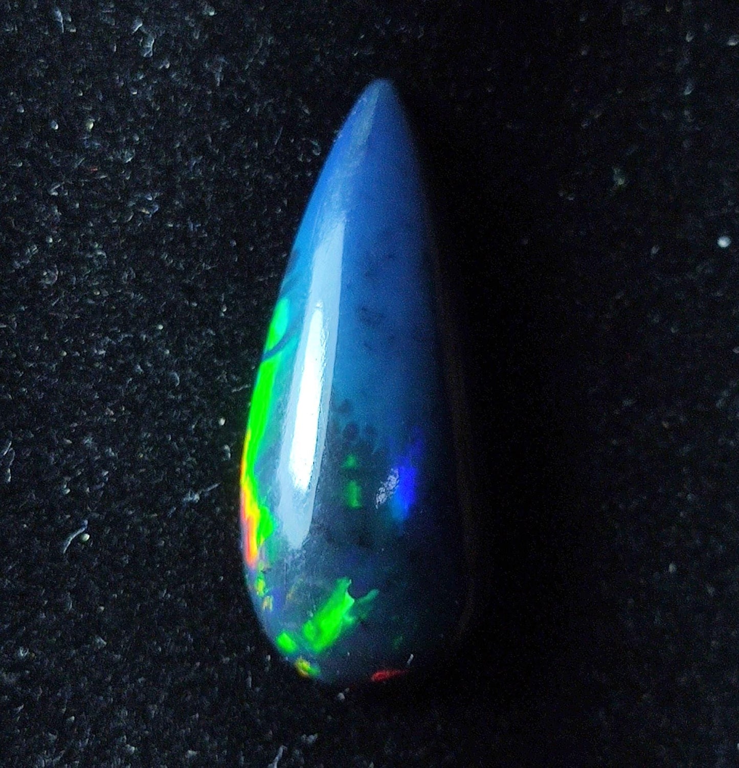 AAA++ Natural Black Opal, Ethiopian Opal Welo Black Opal, Pear Cabochon Loose Gemstone, 5.15 Ct, Size-25x10x4mm, For Jewelry Making,