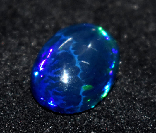 AAA++ Natural Black Opal, Ethiopian Opal Welo Black Opal, Oval Cabochon Loose Gemstone, 7.75 Carat, Size-18x13x7.5mm, For Jewelry Making