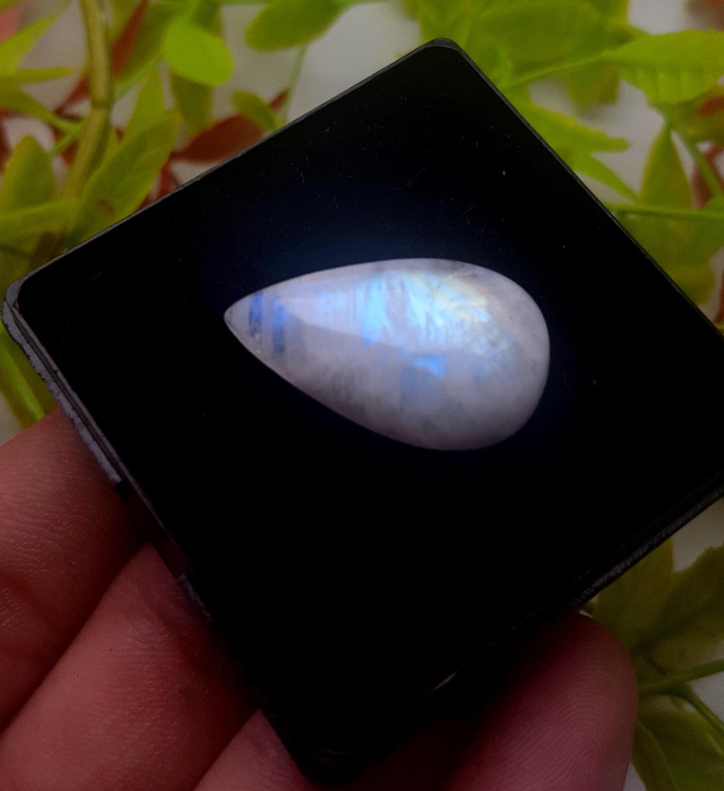 Moonstone, Natural Rainbow Moonstone, Pear Smooth Cabochon Loose Gemstone, 25.00 Carat, Size-27x16x7mm, Gift For Her,