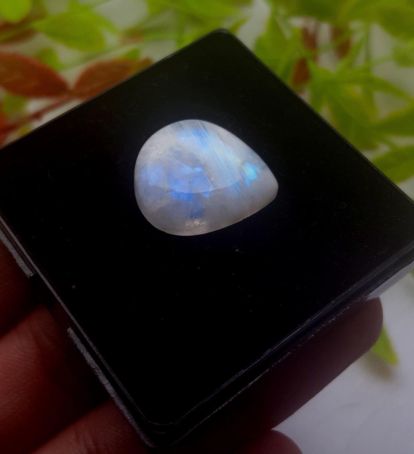 Moonstone, Natural Rainbow Moonstone, Pear Smooth Cabochon Loose Gemstone, 19.10 Carat, Size-20x15x6mm, Gift For Her,