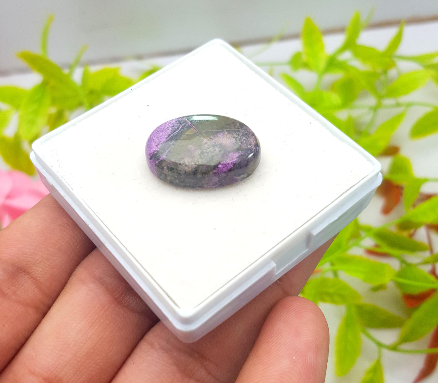 Purpurite, Natural Purpurite, Oval Smooth Cabochon Loose Gemstone, 17.35 Carat, Size-22x14x6mm, Gift For Her, PC-1