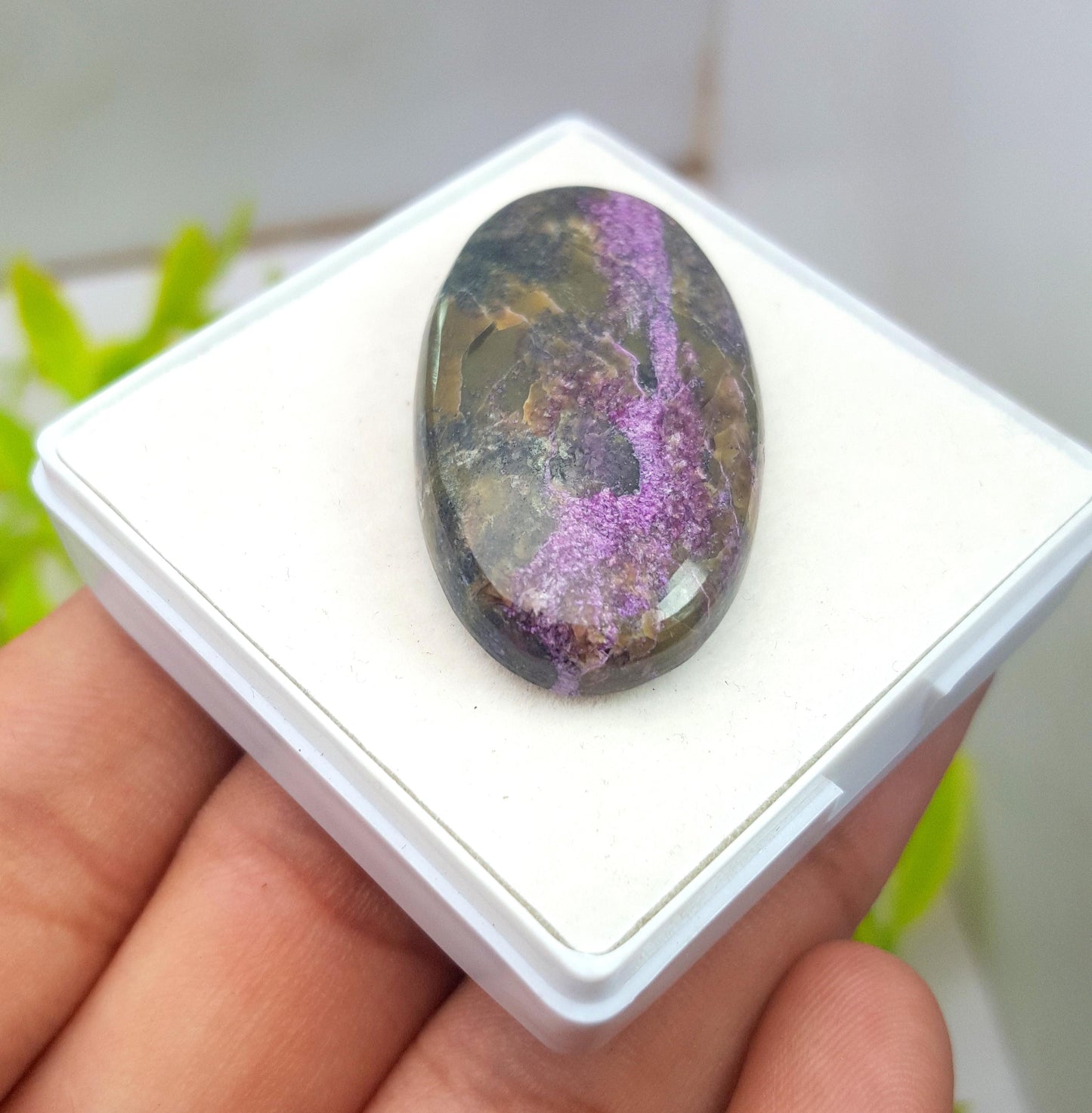 Purpurite, Natural Purpurite, Oval Smooth Cabochon Loose Gemstone, 48.50 Carat, Size-39x20x7mm, Gift For Her, PC-1