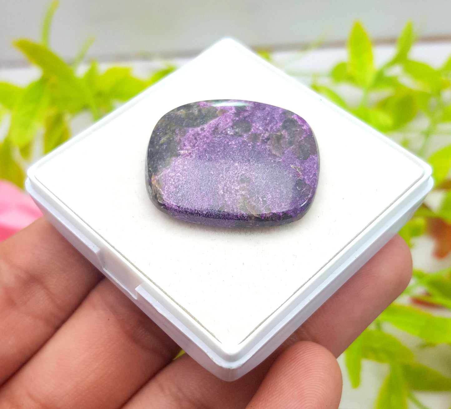 Purpurite, Natural Purpurite, Cushion Smooth Cabochon Loose Gemstone, 33.50 Carat, Size-29x25x5mm, Gift For Her, PC-1