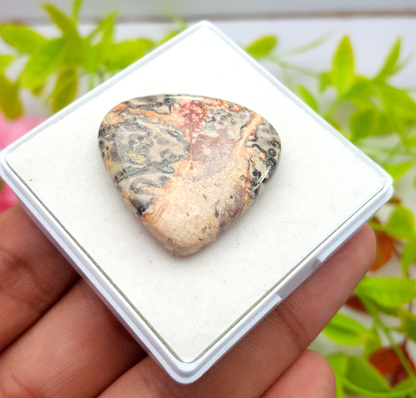 Jasper, Natural Leopard Skin Jasper, Pear Smooth Cabochon Loose Gemstone, 38.70 Carat, Size-31x29x6mm, Gift For Her, PC-1