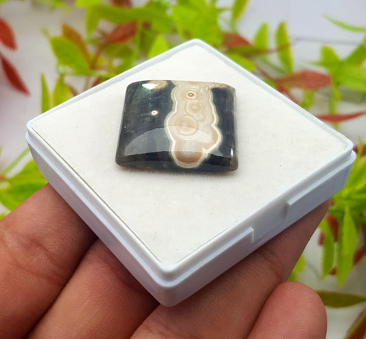 Jasper, Natural Ocean Jasper, Square Smooth Cabochon Loose Gemstone, 33.00 Carat, Size-25x24x6mm, For Jewelry Making, PCS-1