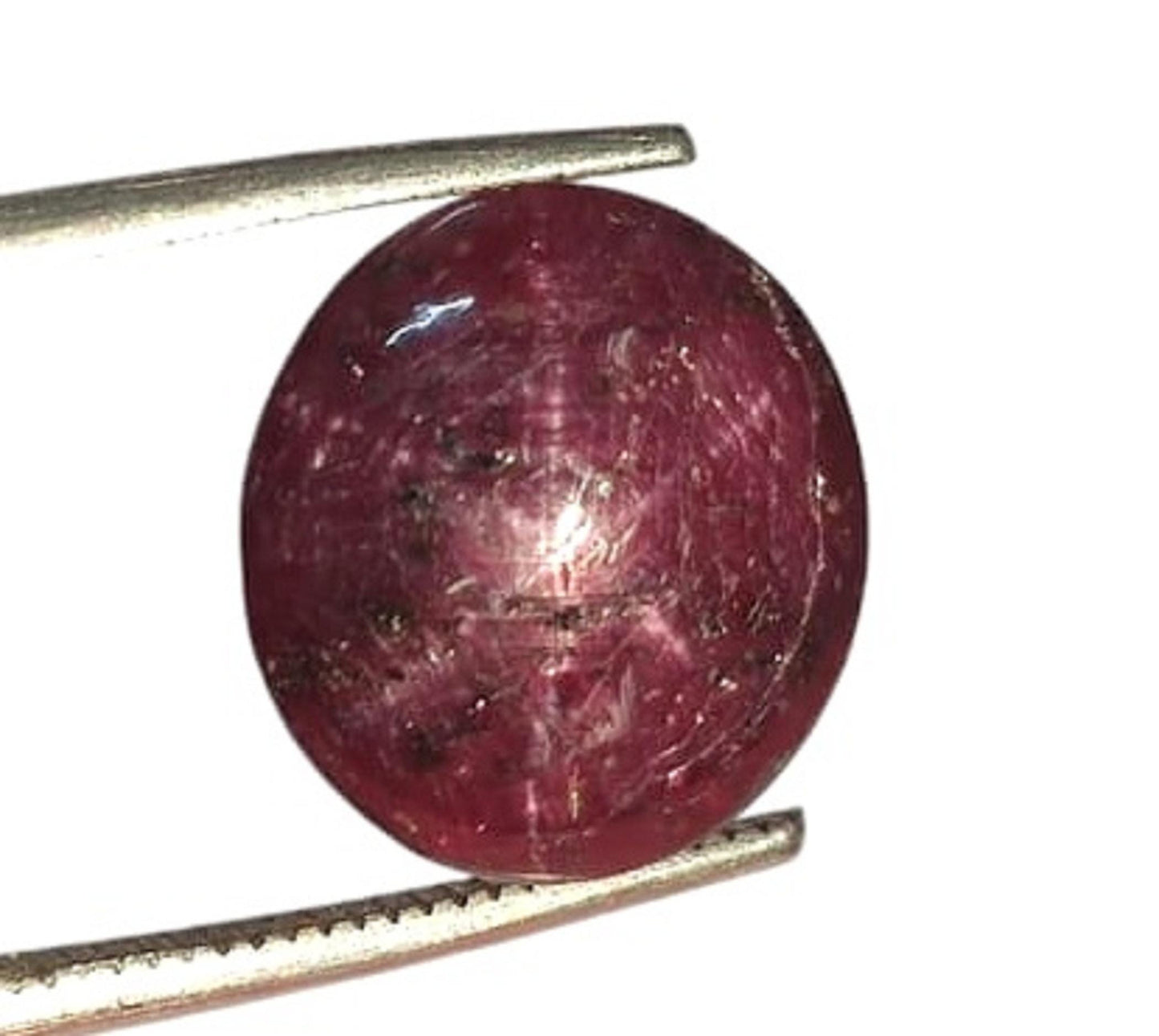 Natural Star Ruby Sapphire, Oval Smoothies Cabochon Loose Gemstone, 8.40 Carat, Size-11x12x6mm, For Jewelry Making,