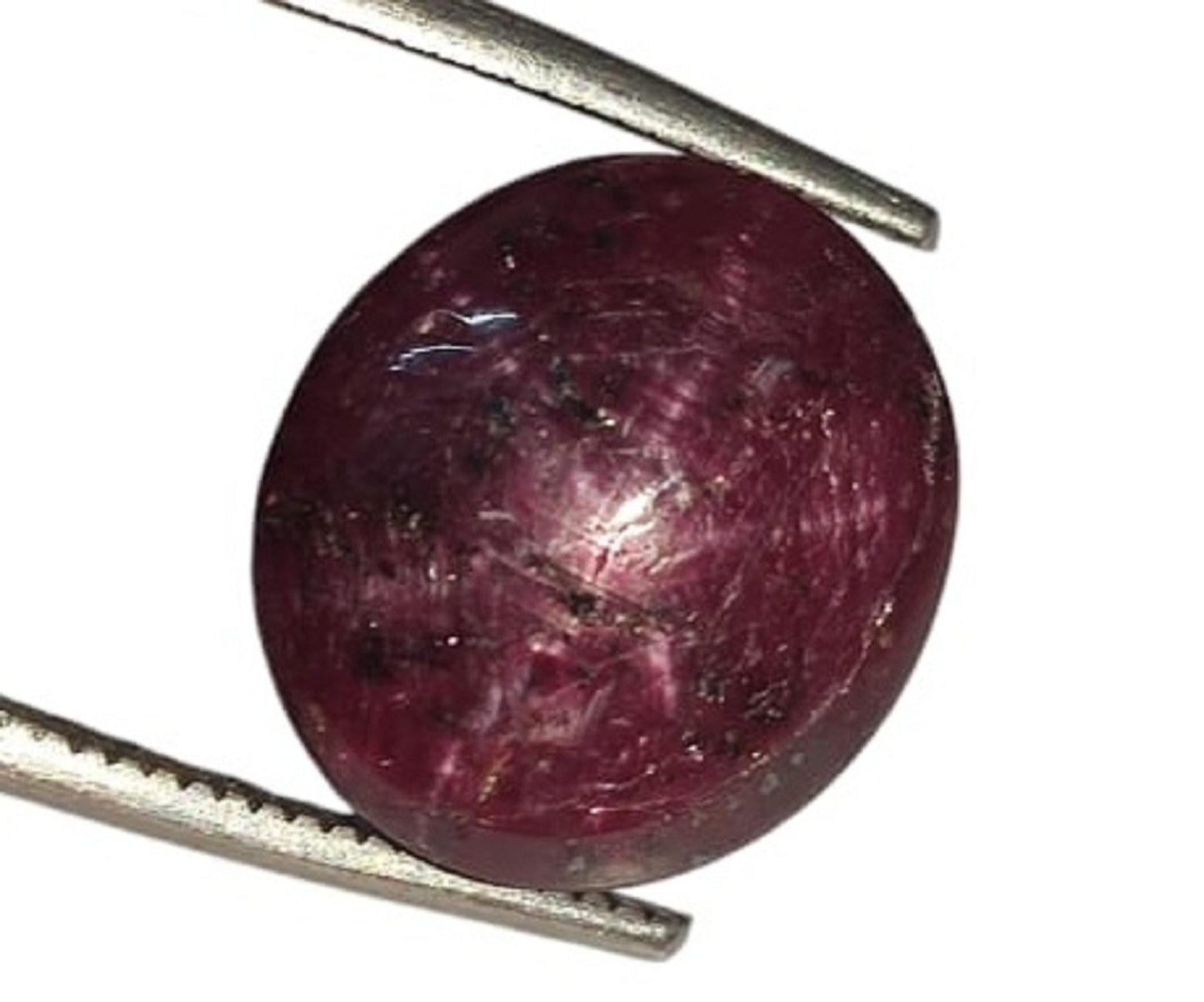 Natural Star Ruby Sapphire, Oval Smoothies Cabochon Loose Gemstone, 8.40 Carat, Size-11x12x6mm, For Jewelry Making,