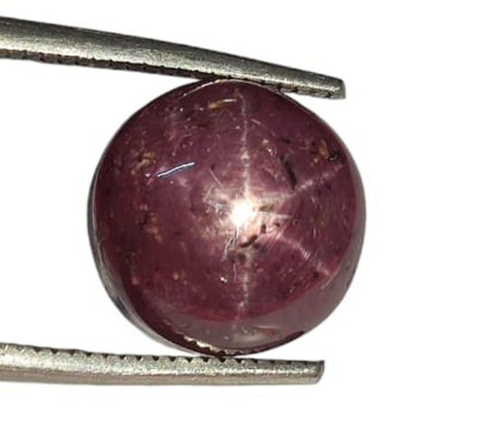 100% Natural Star Ruby Sapphire, Oval Smoothies Cabochon Loose Gemstone, 7.85 Carat, Size-10x11x6.5mm, For Jewelry Making,