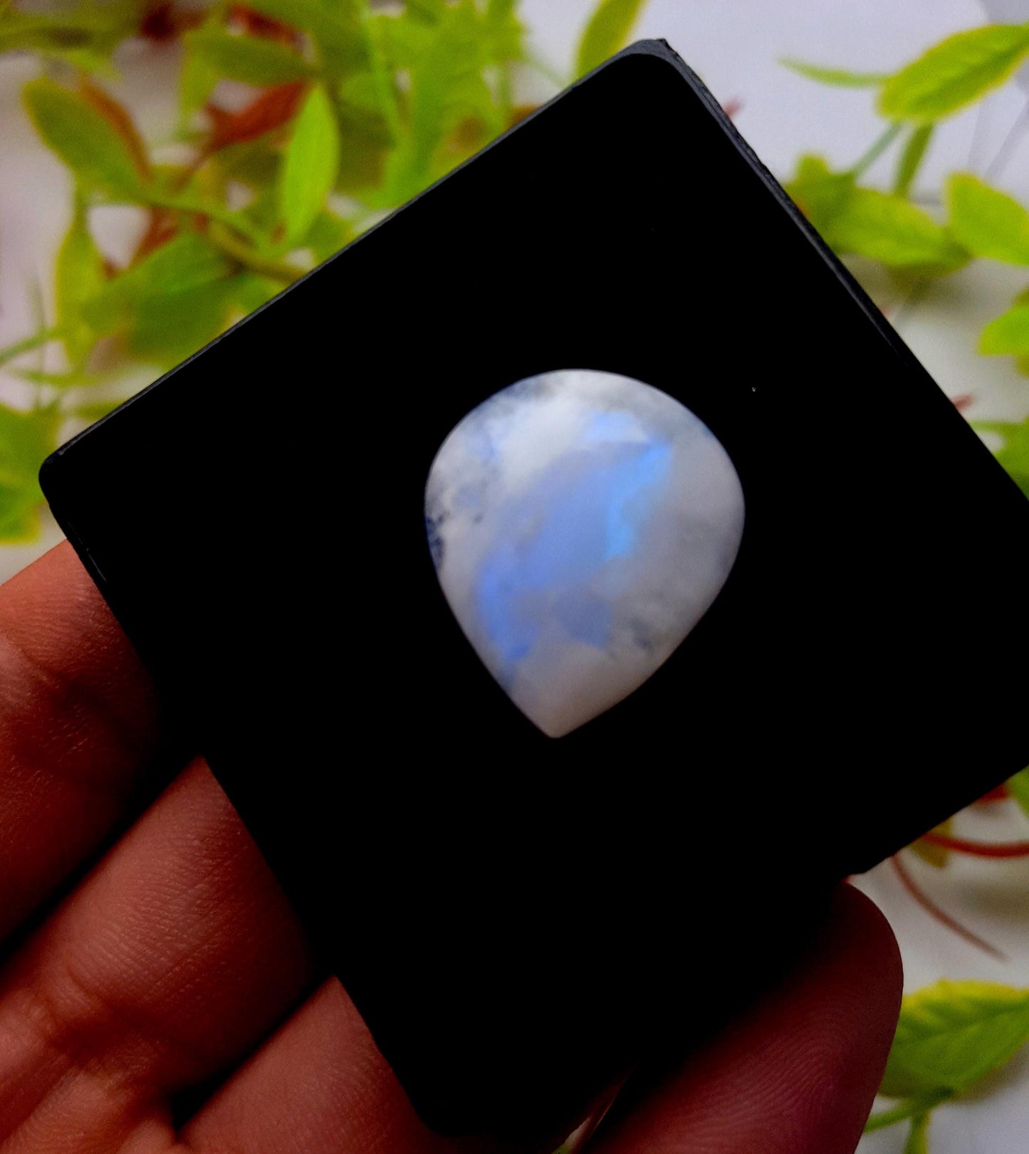 Natural Rainbow Moonstone, Pear Cabochon Loose Gemstone, 23.80 Carat, Size-22x19x7mm, Gift For Her, PC-1