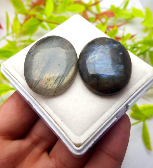 Labradorite, Natural Multi Flashy Labradorite, Oval Smooth Cabochon Gemstone Lot, 119.80 Ct, Size-36x27x7mm To 34x26x5mm, Gift For Her, PC-2