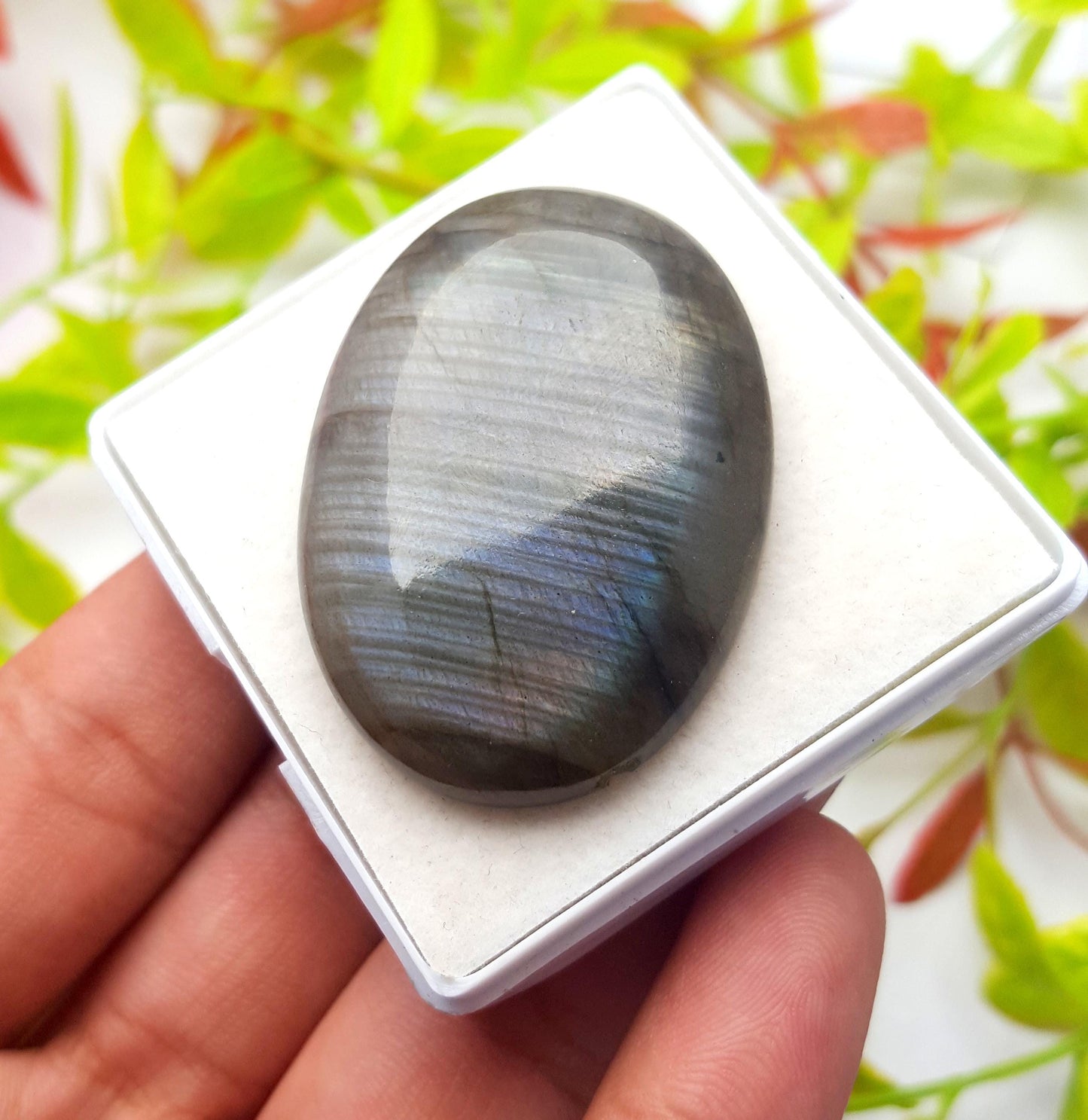 Labradorite, Natural Multi Flashy Labradorite, Oval Smooth Cabochon Loose Gemstone, 93.10 Ct, Size-43x31x8mm, Gift For Her, PC-1